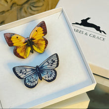 Load image into Gallery viewer, Two British Butterfly Brooches