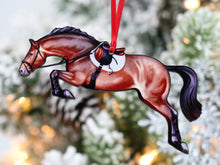 Load image into Gallery viewer, Jumping Bay Hunter Horse Ornament